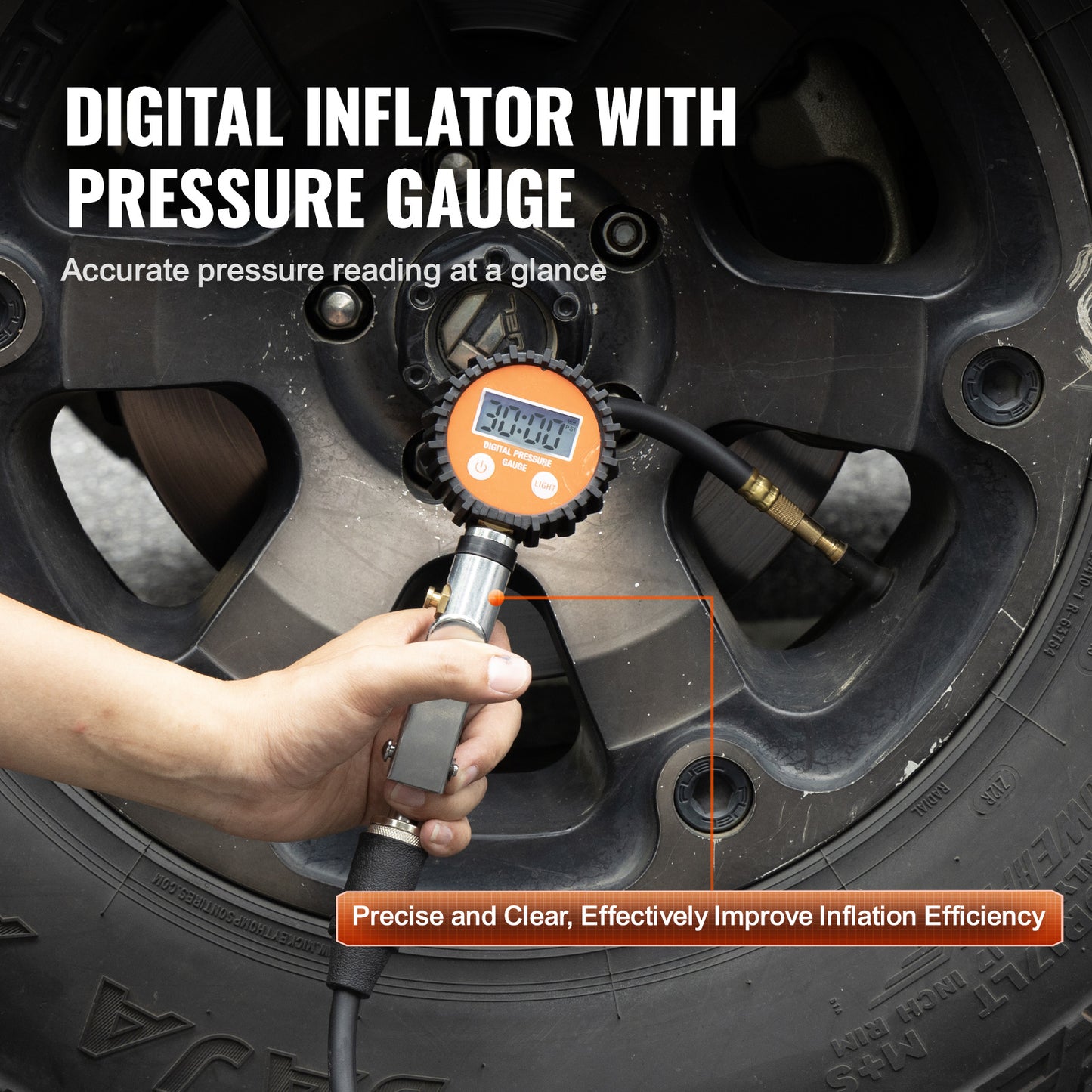 Luchtcompressor – Bandenpomp – Tire Inflator – Luchtpomp – Compressor – Oranje – 6 Liter Tank – 150 PSI Maximale Druk