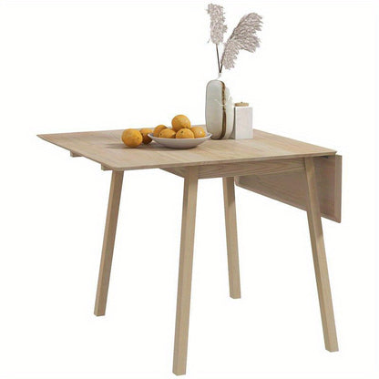 Uitklaptafel – Klaptafel – Vouwtafel – Eettafel – Uitschuiftafel – Ruimtebesparend Design – Massief Houten Blad Met Metaal