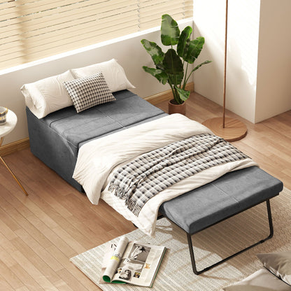 Vouwbed – Opklapbed – Logeerbed – Slaapsysteem – Campingbed – Inclusief Matras – Beschermhoes – 190x69x38,5 cm – Grijs