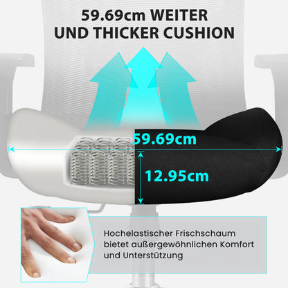 Bureaustoel – Kantoorstoel – Gamingstoel – Desk Chair – Office Chair – Ergonomisch – 200 kg Draagvermogen – Ademend Mesh – Verstelbare Lendensteun – 3D Armleuningen – Kantelmechanisme 105° – Traagschuim Zitting – Metaal Frame – Zwart