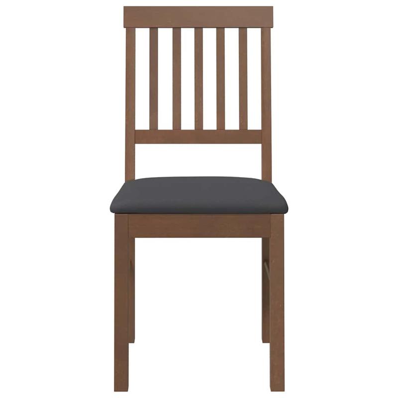 2pcs Modern Brown Solid Wood Dining Chairs with Cushioned Seats & Backrests - Legs, Sturdy Frame, Easy-Clean Surfaces, Comfortable Padded Chairs, Dining Room, Contemporary Furniture (No Fabric)