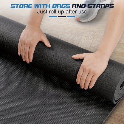 Trainingsmat – Fitnessmat – Oefenmat – Sportmat – Yogamat – Extra Groot 240x180 cm – 7 mm Dikke Duurzame PVC Mat Met Draagriemen En Opbergzakken