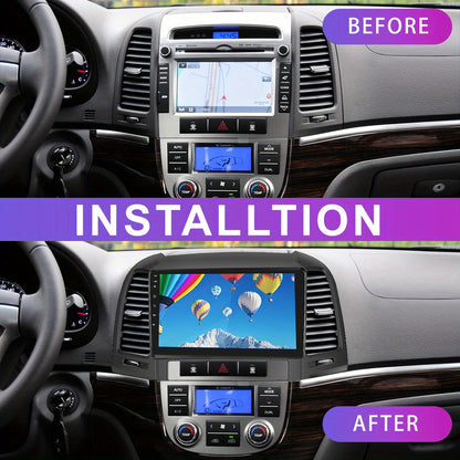 Autoradio Hyundai Santafe – Android Radio – DAB Radio – Multimedia Systeem – Navigatie Systeem – 9 Inch Touchscreen – CarPlay & Android Auto Draadloos – Ingebouwde AHD Achteruitrijcamera