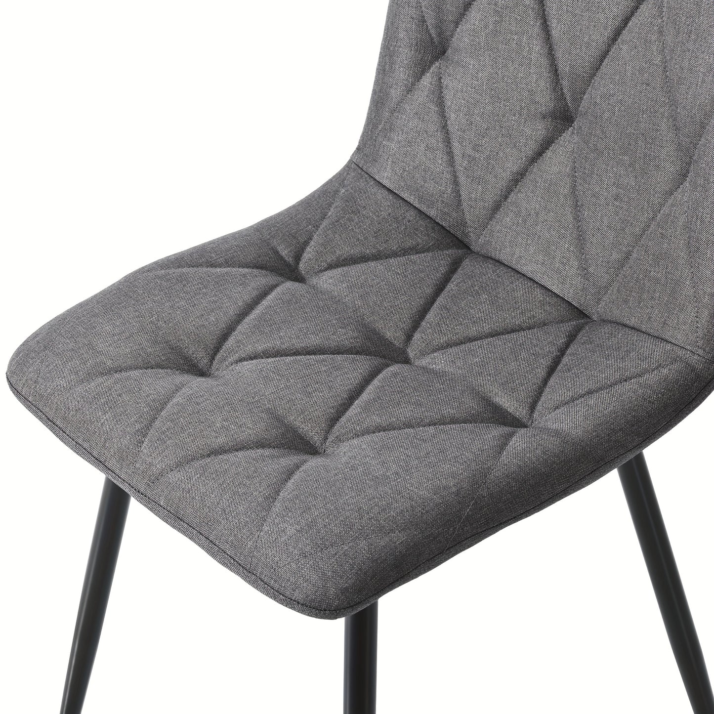 Eetkamerstoelen – Stoelen – Dinersets – Zithoeken – Stoelenset – Donkergrijs – Metalen Frame – Linnen Zitting – Ergonomisch Ontwerp – Stevige A-vormige Poten