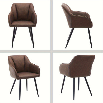 Moderne Eetkamerstoelen – Stoelen Set – Design Stoelen – Comfortabele Stoelen – Eettafel Stoelen – Memory Foam Zitting – Stevig Metaal Frame – Bruin