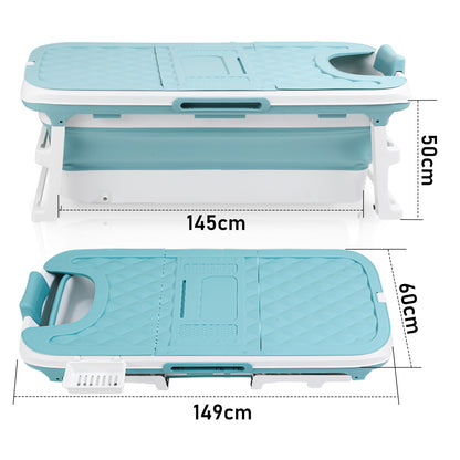 Opvouwbaar Bad – Opvouwbare Badkuip – Zitbad – Ligbad – Bath Bucket – XXL 149 cm – Duurzaam PP + TPE Materiaal – Inclusief Afvoerslang en Badkussen