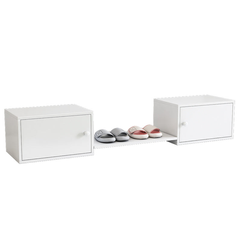 Schoenenkast – Schoenopberger – Schoenbank – Schoenmeubel – Zitbank – Wit – Massief Hout & MDF – Compact 189x40x34,5 cm