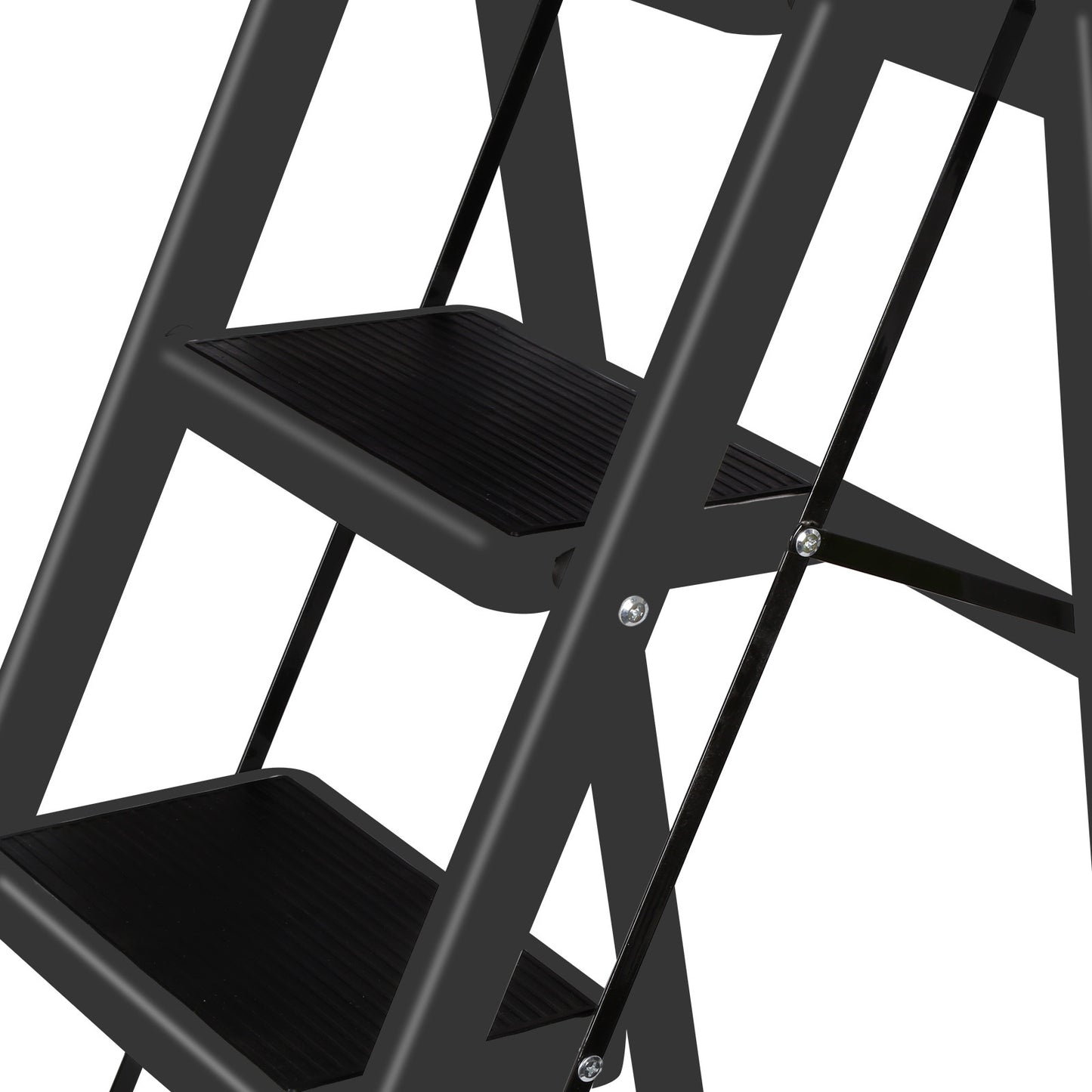 4-Traps Stalen Ladder – Vouwladder – Opstapladder – Klapladder – Steigertrap – Lichtgewicht En Compact – Antislip Treden Met Handgrepen