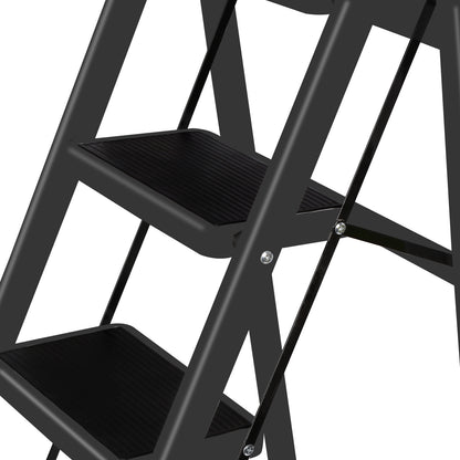 4-Traps Stalen Ladder – Vouwladder – Opstapladder – Klapladder – Steigertrap – Lichtgewicht En Compact – Antislip Treden Met Handgrepen
