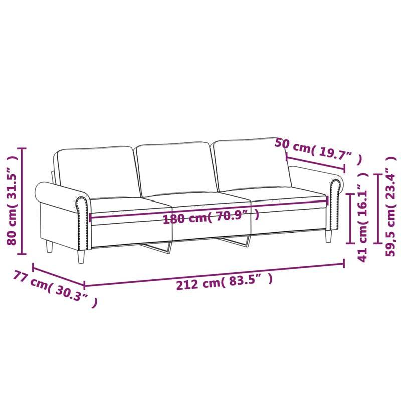 Bankstel – Slaapbank – 3-Zitsbank – Zithoek – 2 Stoelen – Donkergrijs Stof – Lichtgewicht Hardhouten Frame – Ruimtebesparend Design