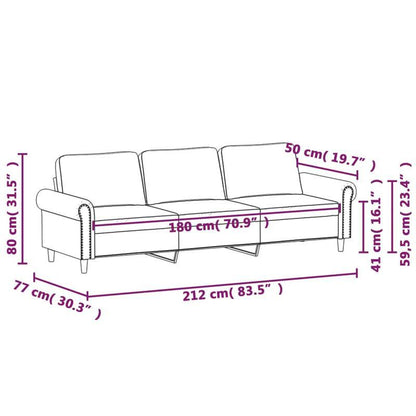 Bankstel – Slaapbank – 3-Zitsbank – Zithoek – 2 Stoelen – Donkergrijs Stof – Lichtgewicht Hardhouten Frame – Ruimtebesparend Design