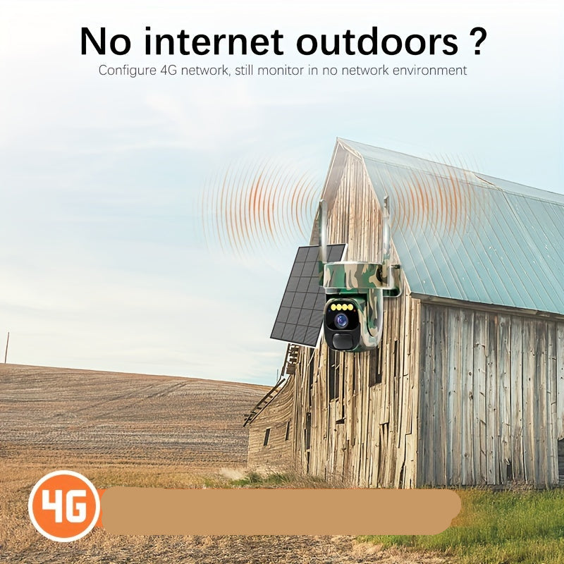 Draadloze Beveiligingscamera – Buitencamera – Bewakingscamera – IP-camera – 4G Beveiligingscamera – 2K HD Resolutie – Solar Opladen met PTZ en Nachtzicht
