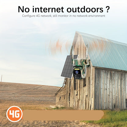 Draadloze Beveiligingscamera – Buitencamera – Bewakingscamera – IP-camera – 4G Beveiligingscamera – 2K HD Resolutie – Solar Opladen met PTZ en Nachtzicht