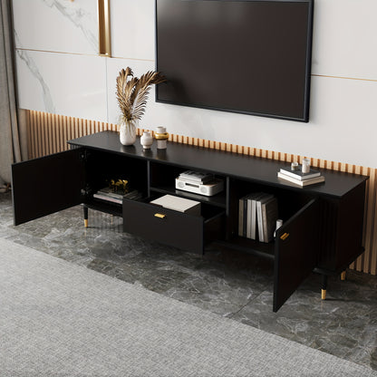 TV Meubel – TV Kast – TV Meubelkast – Entertainmentmeubel – TV Dressoir – Zwart – 170x36x54,5 cm – Soft-Close Lades – Hoogwaardige Materialen