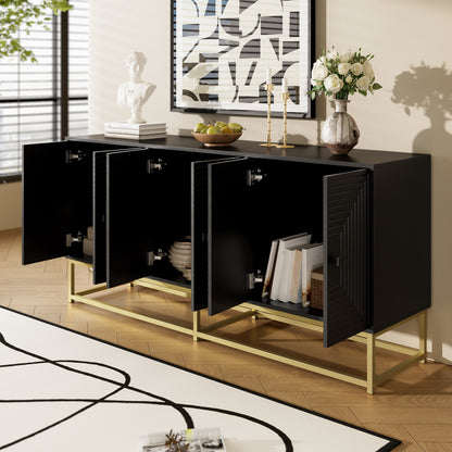 Modern Large Storage Cabinet with 3 Double Doors - -Standing Matte Cabinet Suitable for Living Room, Dining Room & Office - Spacious, Modern Furniture
