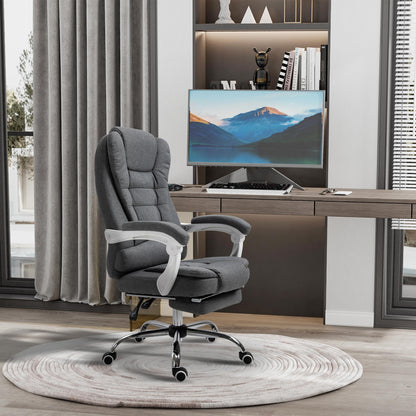 Ergonomische Bureaustoel – Bureaustoel Met Voetensteun – Comfortabele Werkstoel – Verstelbare Kantostoel – Relaxstoel Opvouwbaar – Verstelbare Hoogte 110-118 cm – Rugleuning Kantelbaar 135°