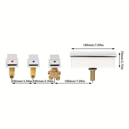 TOOL1SHOOO Modern Bathtub Faucet Set with Handheld Showerhead - 3-Function Shower System (Bathtub Spout + Handheld Shower), Heavy-Duty Copper Valve with, Wall-Mounted Tub Sink Faucet, Polished Chrome, Compatible for