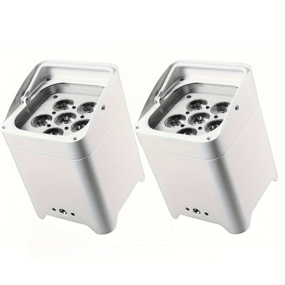 LED Par Licht – RGBWA+UV Spot – Podiumverlichting – DJ Verlichting – Feestverlichting – 2 Stuks Met Oplaadbare Batterij – DMX Sound Control – 108W Krachtige Kleurenspectrum
