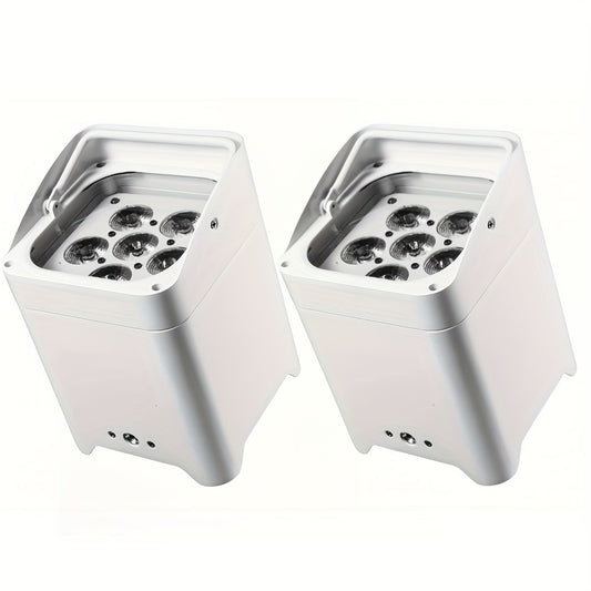 2 Stuks LED Par Licht – RGBWA+UV Podiumverlichting – DJ Licht – Feestverlichting – Disco Licht – Met Ingebouwde Accu – 108W Krachtige Batterij – DMX & Geluidsgestuurd