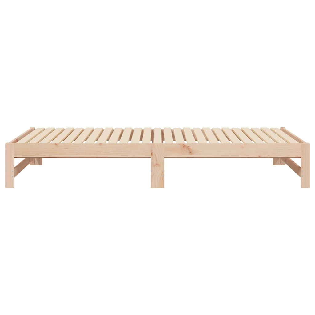 Bedbank – Slaapbank – Logeerbed – Bedbank Met Lade – Bedbank Voor Kleine Ruimte – Massief Dennenhout – Lattenbodem – 205,5x158x30 cm
