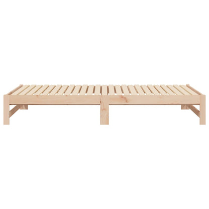Bedbank – Slaapbank – Logeerbed – Bedbank Met Lade – Bedbank Voor Kleine Ruimte – Massief Dennenhout – Lattenbodem – 205,5x158x30 cm