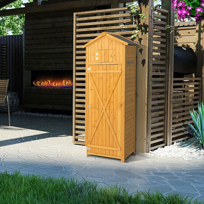 Houten Tuinkast – Tuinopberger – Buitenberging – Tuinberging – Opbergkast Tuin – 180,5 CM Hoog – Afsluitbare Deuren Met Inklapbare Tafel