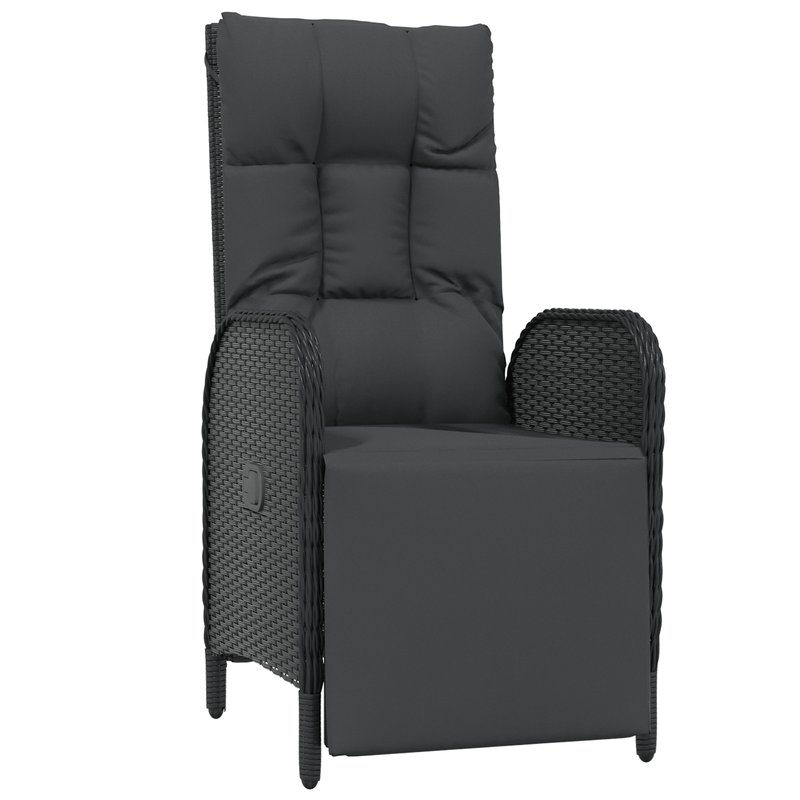 5-delige Tuinset – 5-delige Lounge Set – 5-delige Eethoek – 5-delige Balkonset – 5-delige Terrasmeubelset – Zwart – Weerbestendig Poly-Rattan – Afneembare Zachte Kussens