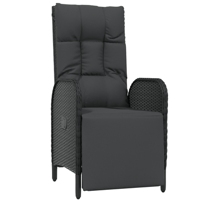 5-delige Tuinset – 5-delige Lounge Set – 5-delige Eethoek – 5-delige Balkonset – 5-delige Terrasmeubelset – Zwart – Weerbestendig Poly-Rattan – Afneembare Zachte Kussens