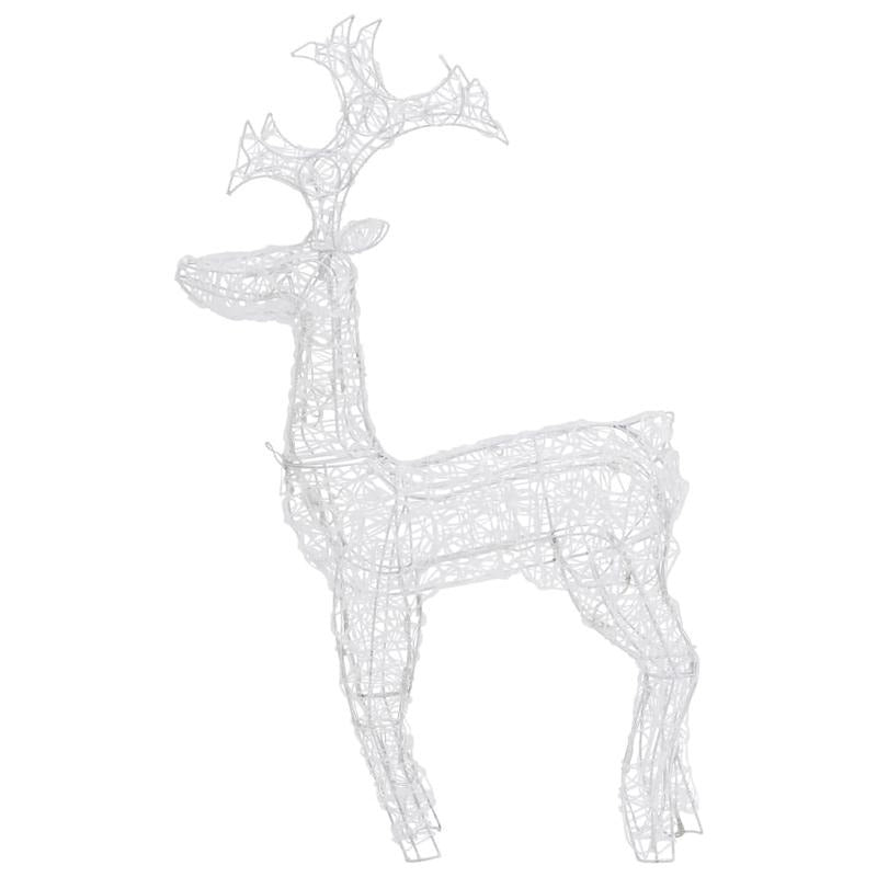 kerstbeeld – kerstdecoratie – kerstfiguur – kerstornament – kerstsfeer – buitenrendier warm wit licht – weerbestendig acryl metaal 100 cm groot