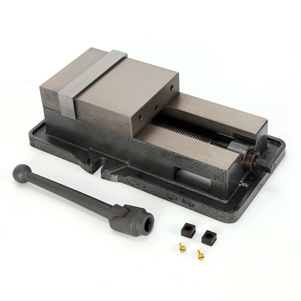 6-Inch Heavy-Duty Fixed Vise with Manual T-Handle - Industrial Clamping Vice with Precision Ground Jaws (0.01cm Accuracy), Powerful Clamping Force, Sturdy Base & Stable Construction for Workshop, Machinery, Fitting, Sawing, F