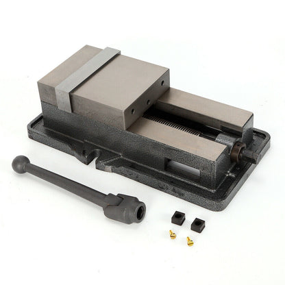 6-Inch Heavy-Duty Fixed Vise with Manual T-Handle - Industrial Clamping Vice with Precision Ground Jaws (0.01cm Accuracy), Powerful Clamping Force, Sturdy Base & Stable Construction for Workshop, Machinery, Fitting, Sawing, F
