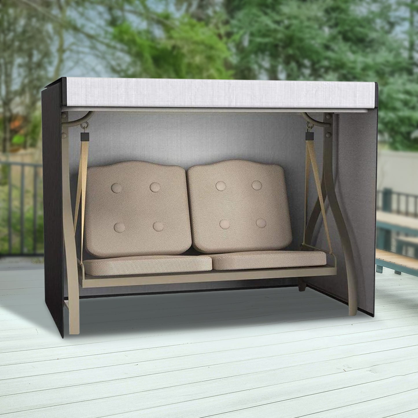 Beschermhoes Schommel – Schommelhoes Buiten – Schuttinghoes – Loungehoes – Bescherming Schommel – 210D Oxford Stof – UV- en Waterbestendig – Zwarte Beschermhoes 160x120x170 cm