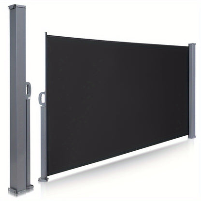 Zijscherm Balkon – Uittrekbaar Windscherm – Privacy Scherm – Zonnescherm – Tuinscherm – 140x300 cm – Stevig Aluminium & Stalen Frame – UV-bestendig met 71-80% Schaduw