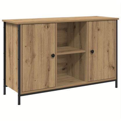 tv-meubel – tv-kast – media meubel – dressoir – televisie meubel – zwart eiken – 101x35x65 cm – gefineerd hout en staal