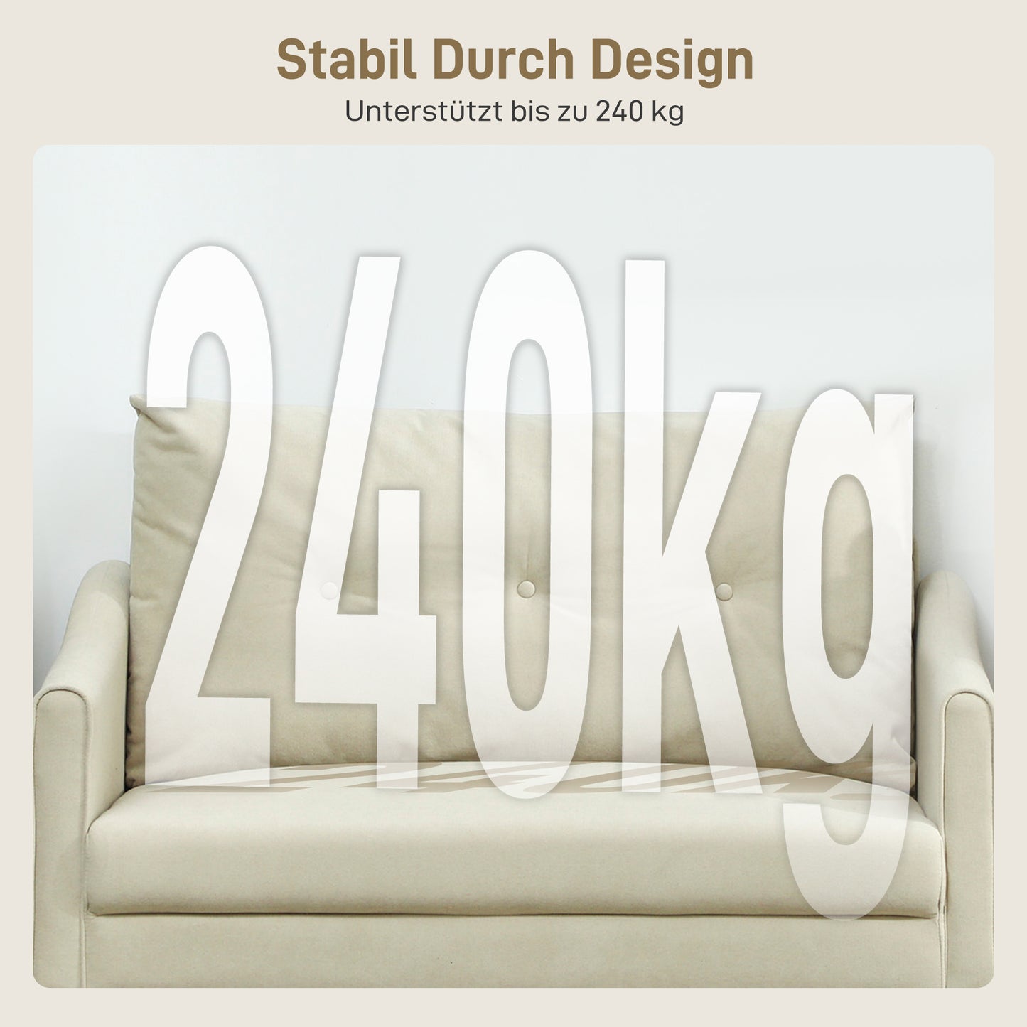2-Zits Bank – Tweezits Sofa – Zithoek – Loveseat – Loungebank – Cream – Zachte Foam Kussens – Stevig Metalen Frame