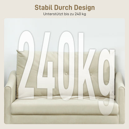 2-Zits Bank – Tweezits Sofa – Zithoek – Loveseat – Loungebank – Cream – Zachte Foam Kussens – Stevig Metalen Frame