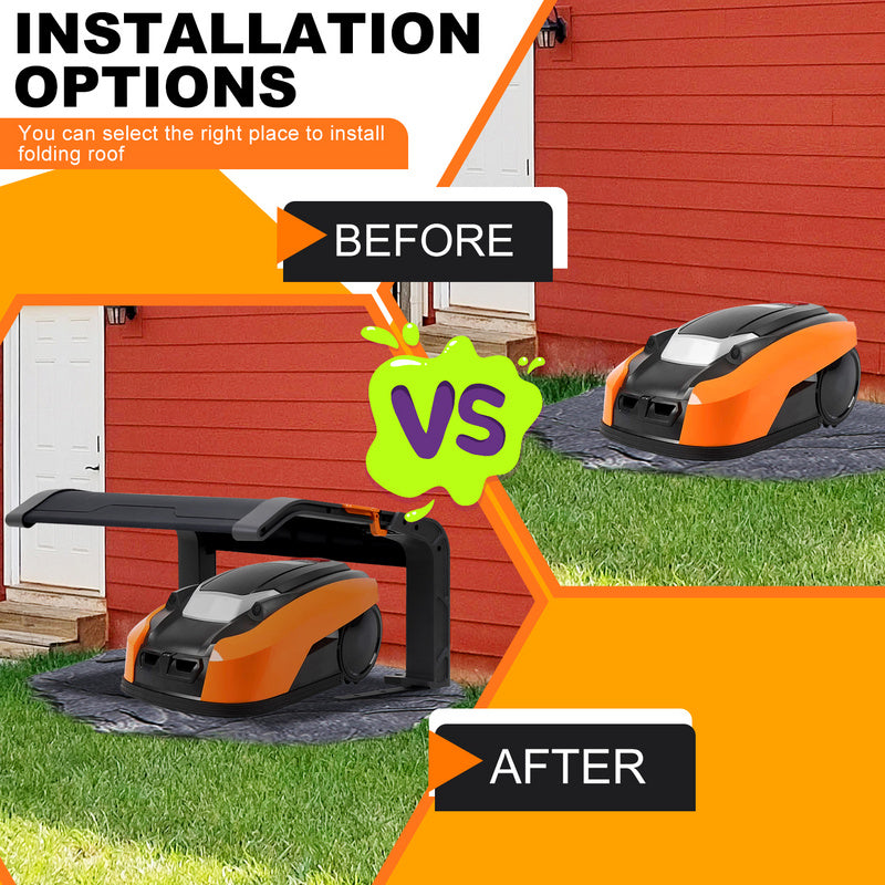 Lawn Mower Garage for Robotic Lawnmowers Folding Robotic Lawnmower Garage with Roof And UV Protection Ideal Against Rain And Hail Dimensions 72X56X36Cm