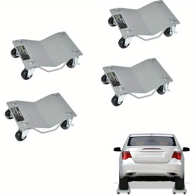 Krik – Hefplateau – Autokrik – Garagekrik – Potkrik – Set Van 4 – Stalen Constructie – 500 Kg Draagvermogen Per Plateau
