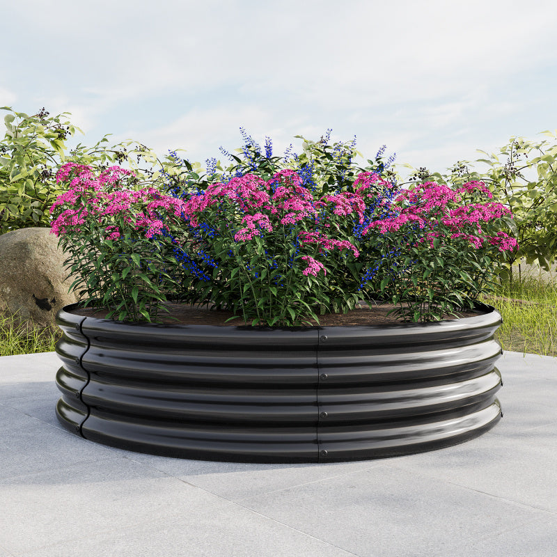 Plantenbak – Verhoogd Plantenbed – Bloembak – Tuinbak – Balkonbak – Zwart 60,96x60,96 cm 2-pack – Gegalvaniseerd Staal – Weerbestendig & Duurzaam