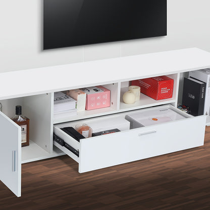 TV-Meubel – Tv-Kast – Tv-Stand – Tv-Dressoir – Mediameubel – Wit – 160 cm Breed – Dubbele Deuren & Lade
