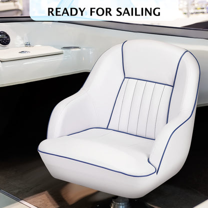Bootstoel – Marine Stoel – Vissersstoel – Camperstoel – Kajakstoel – Ergonomisch Design – Inklapbare Rugleuning – Wit met Rode Accent – Duurzaam PE Materiaal