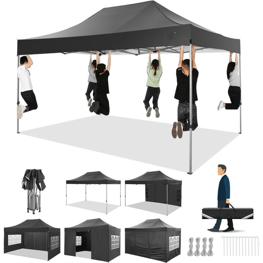 Pop-Up Tent – Zonnezeil – Schaduwdoek – Buitenluifel – Overkapping – Ruime Afmetingen – Stevig Metalen Frame