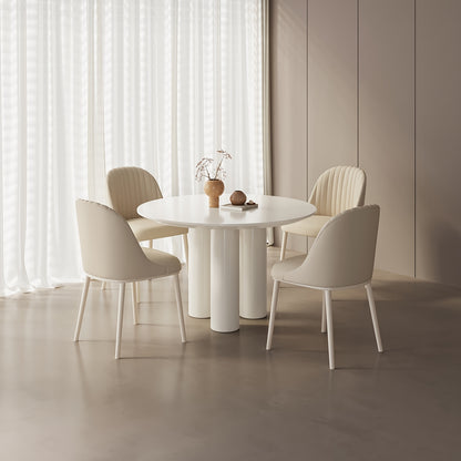 Ronde Eettafel – Eettafel Rond – Keukentafel – Tafel Voor 4 Personen – Ronde Tafel 117 cm Wit – Stevige Driepoot – Eenvoudige Montage
