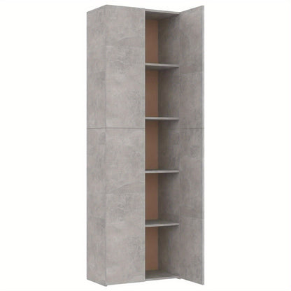 Kantoorkast – Opbergkast – Vitrinekast – Dressoir – Boekenkast – Hoekplanken – Beton Grijs – 60x32x190 cm – Gemaakt van Spaanplaat
