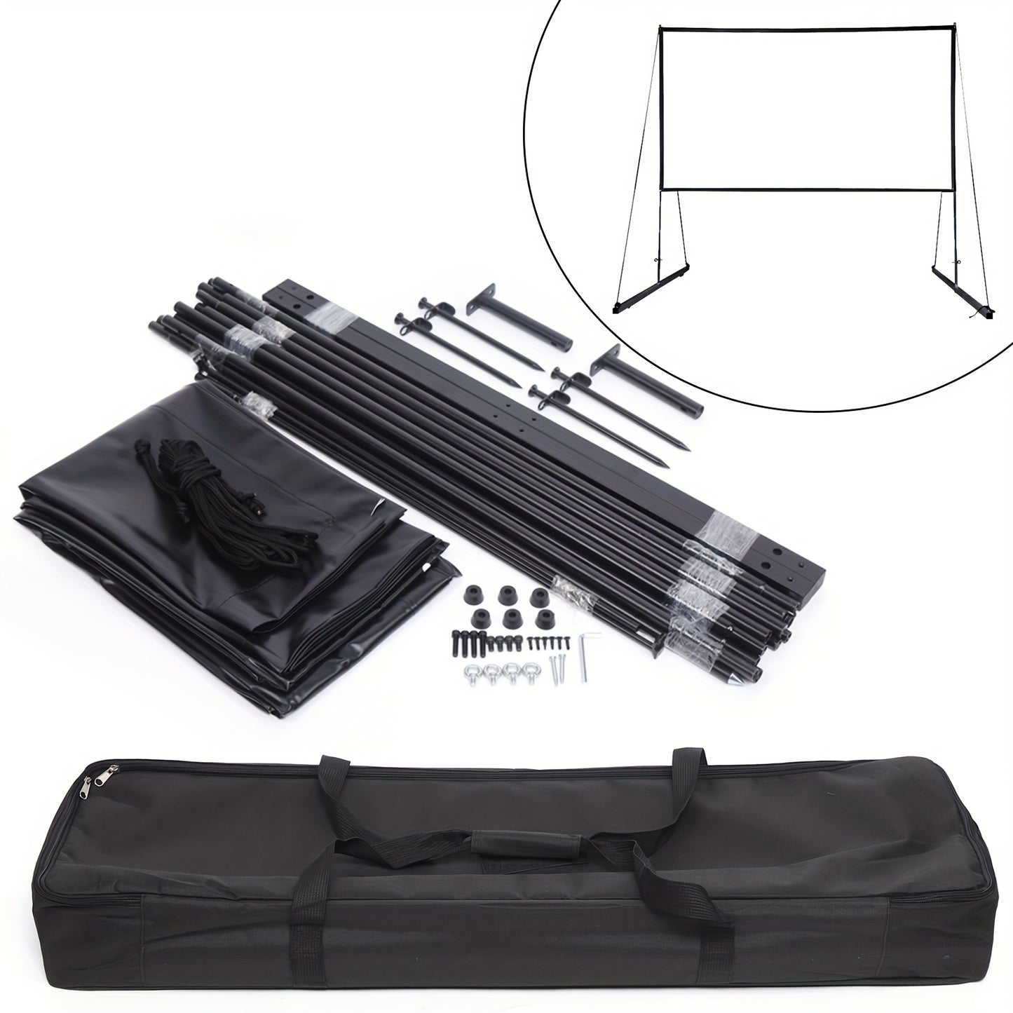 Projectiescherm – Projectiedoek – Beamerscherm – Projector Scherm – Beamer Scherm – 150 Inch – 16:9 Formaat – Draagbaar Met Statief
