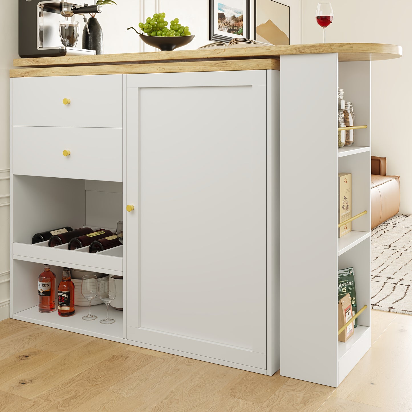 Bartafel – Bartafelset – Bistrotafel – Statafel – Keukentafel – 360° Draaibaar Blad – Compact Met Opbergruimte