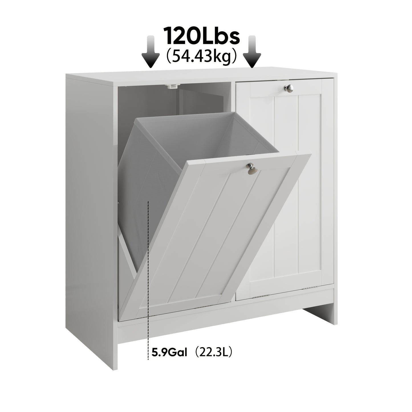 White Metal Storage Cabinet with Tilting Mechanism & Detachable Laundry Basket - Freestanding Entryway Shelf Unit Suitable for, Bedroom, Apartment - Easy Assembly, Space-Saving Modern Furniture (3.2 Cu Ft Closed Storage)