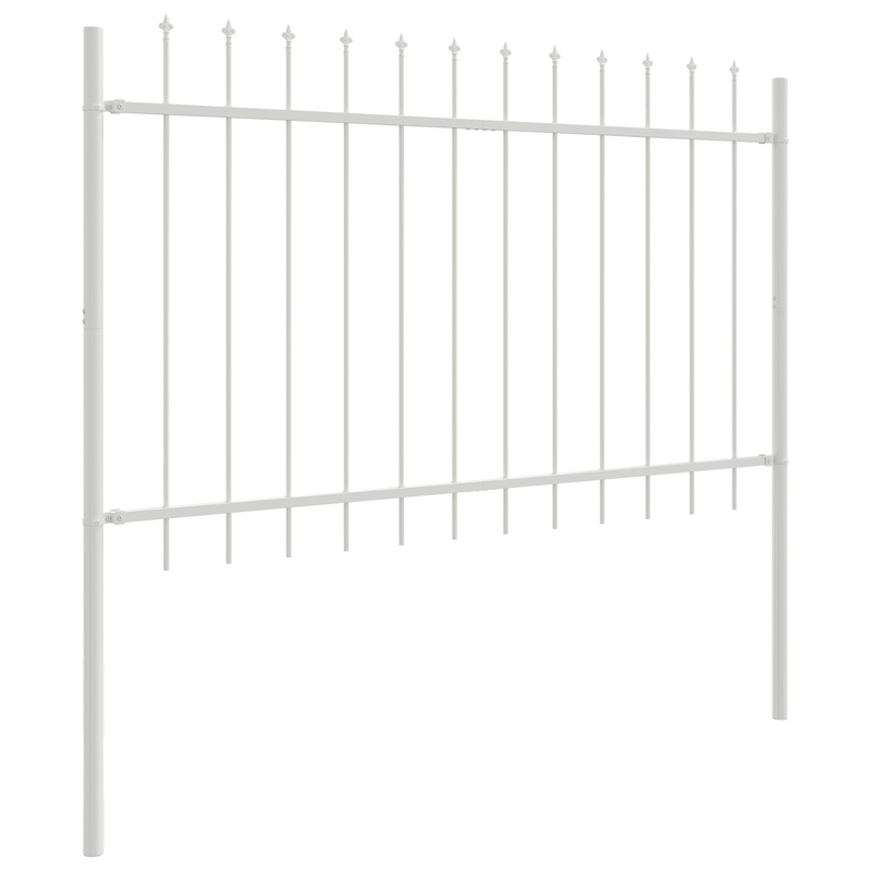 3.4x1.2m White Metal Garden Fence with Pointed Tops - Durable Steel Privacy Fence for Yard, Patio, or Garden Border, Easy Installation, No Tools Needed, Garden Fence Privacy, Outdoor Security, Modern Aesthetic, Sturdy Constru