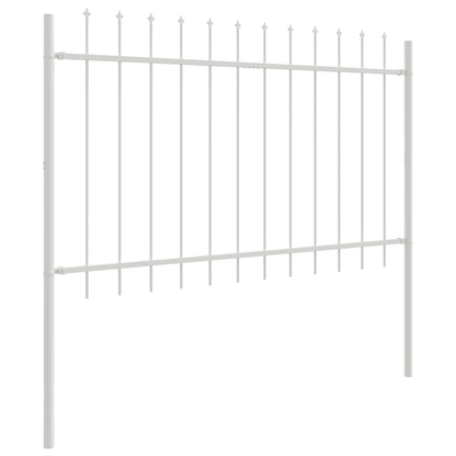 3.4x1.2m White Metal Garden Fence with Pointed Tops - Durable Steel Privacy Fence for Yard, Patio, or Garden Border, Easy Installation, No Tools Needed, Garden Fence Privacy, Outdoor Security, Modern Aesthetic, Sturdy Constru