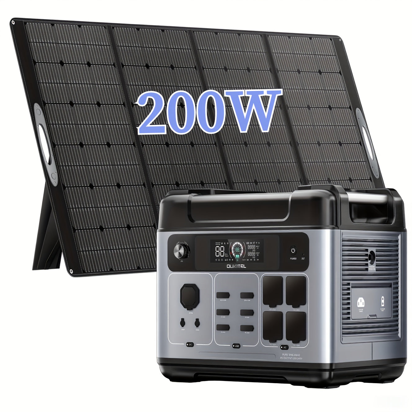 Powerstation – Zonnegenerator – Noodstroomvoorziening – Draagbare Accu – Camping Stroomvoorziening – 2048 Wh Capaciteit – Snelladen 0-80% in 1 Uur